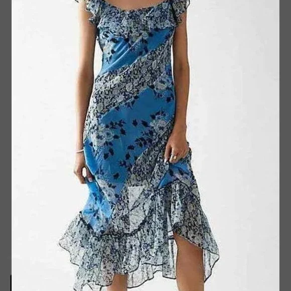 free people blue ruffle dress Free People Sachi Mini Dress